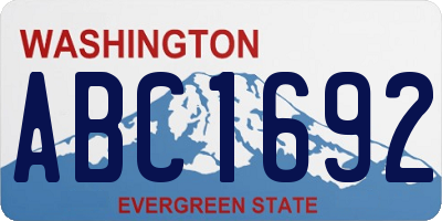 WA license plate ABC1692