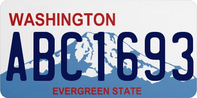 WA license plate ABC1693