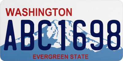 WA license plate ABC1698