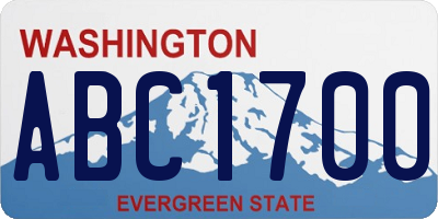 WA license plate ABC1700