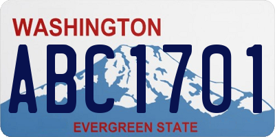 WA license plate ABC1701