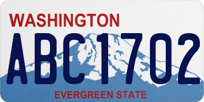 WA license plate ABC1702