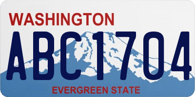 WA license plate ABC1704