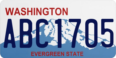 WA license plate ABC1705