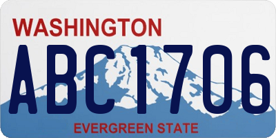 WA license plate ABC1706