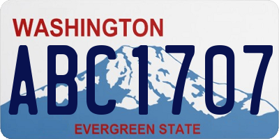 WA license plate ABC1707