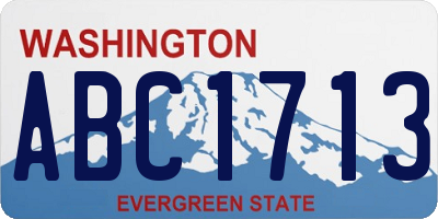WA license plate ABC1713