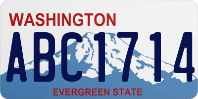 WA license plate ABC1714