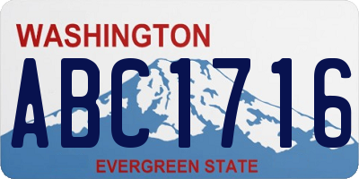 WA license plate ABC1716