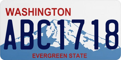 WA license plate ABC1718