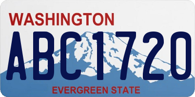 WA license plate ABC1720