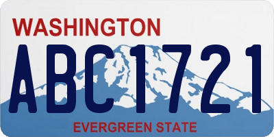 WA license plate ABC1721