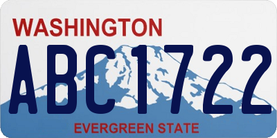WA license plate ABC1722
