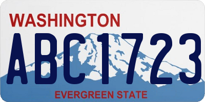 WA license plate ABC1723