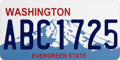 WA license plate ABC1725