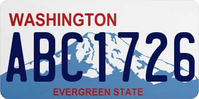 WA license plate ABC1726