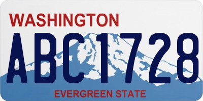 WA license plate ABC1728