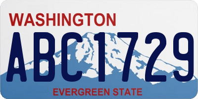 WA license plate ABC1729