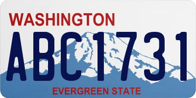 WA license plate ABC1731