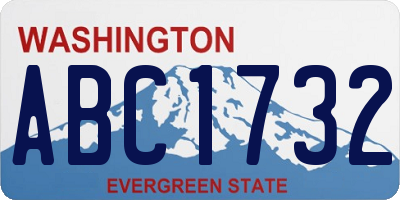 WA license plate ABC1732