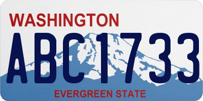 WA license plate ABC1733