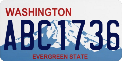 WA license plate ABC1736
