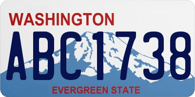 WA license plate ABC1738