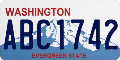 WA license plate ABC1742