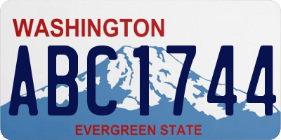 WA license plate ABC1744