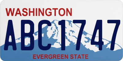 WA license plate ABC1747