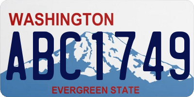 WA license plate ABC1749