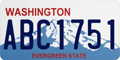 WA license plate ABC1751