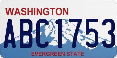 WA license plate ABC1753
