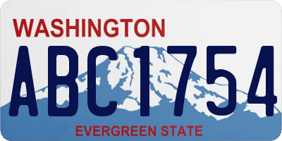 WA license plate ABC1754