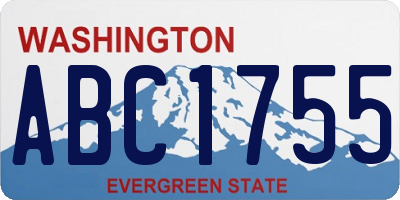 WA license plate ABC1755