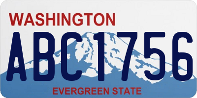 WA license plate ABC1756