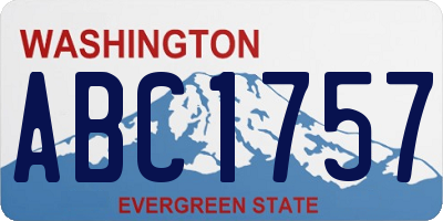 WA license plate ABC1757