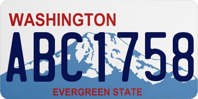 WA license plate ABC1758