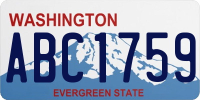 WA license plate ABC1759
