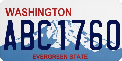 WA license plate ABC1760