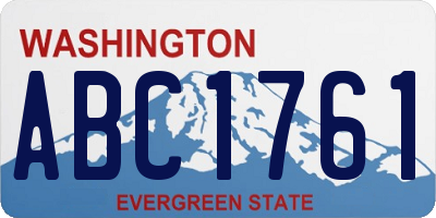 WA license plate ABC1761