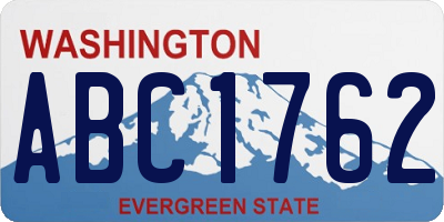 WA license plate ABC1762