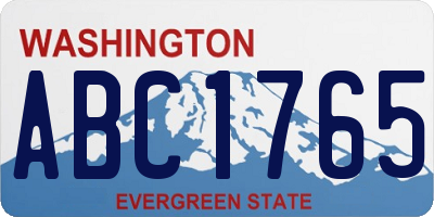 WA license plate ABC1765