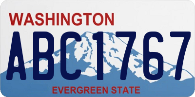 WA license plate ABC1767