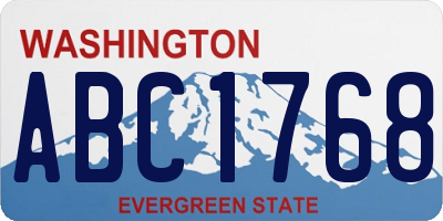 WA license plate ABC1768
