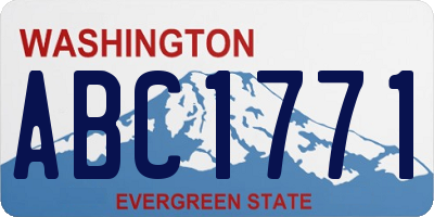WA license plate ABC1771