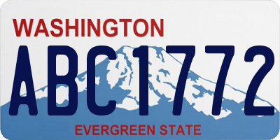 WA license plate ABC1772