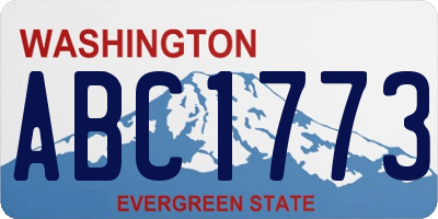 WA license plate ABC1773