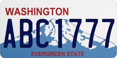 WA license plate ABC1777