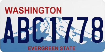WA license plate ABC1778